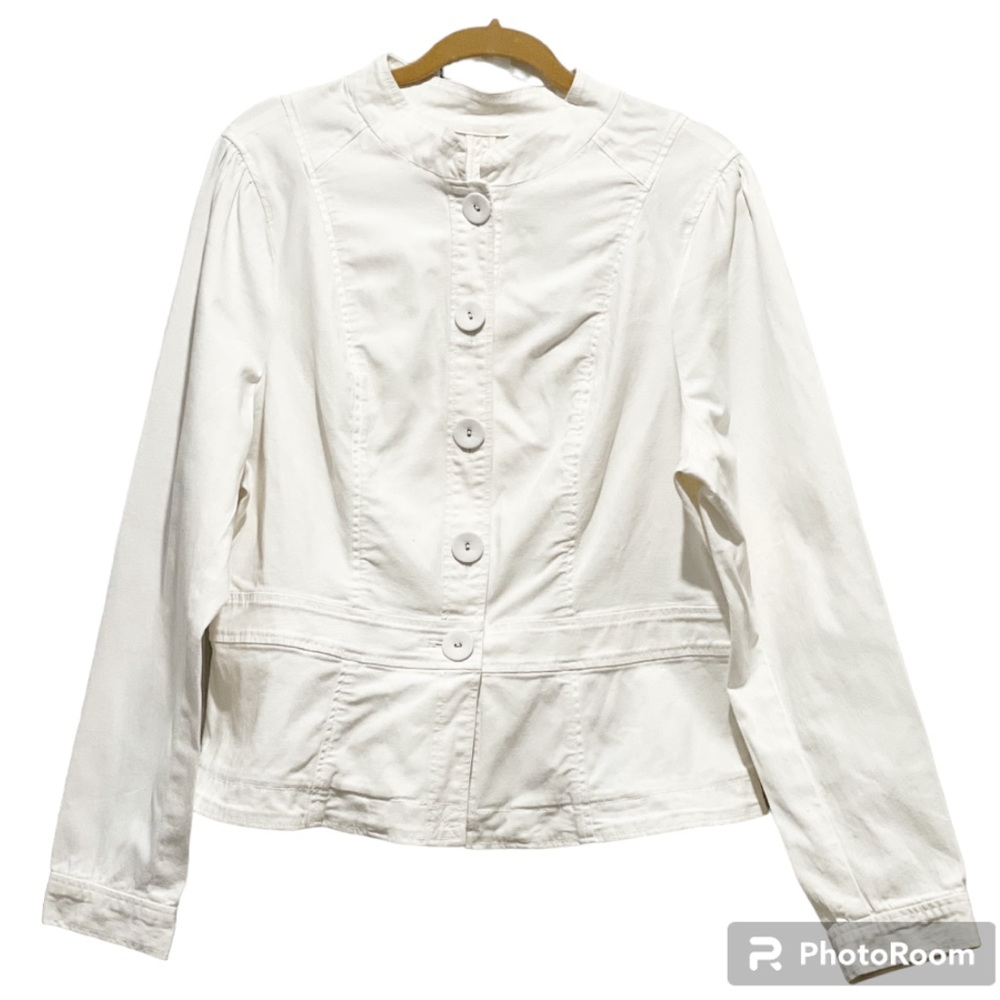 Torrid White Cotton Blend Jean Jacket Size 1